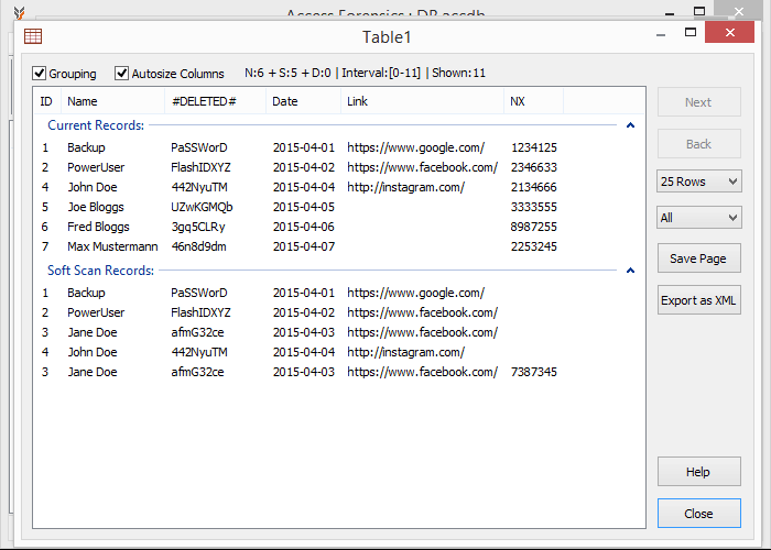 Access Forensics screen shot