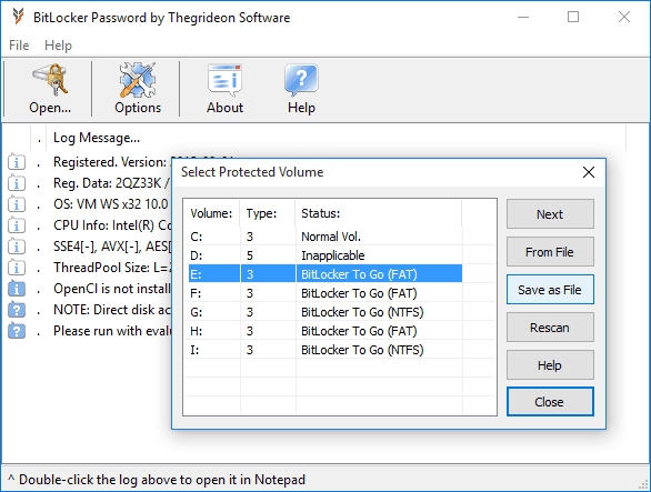 BitLocker Password screenshot