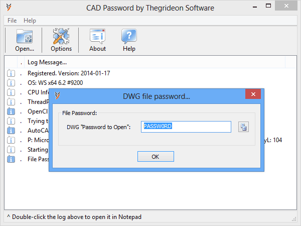 CAD Drawing (*.dwg) file password recovery tool. All versions AutoCAD 2004-2013. wonderful Screen Shot