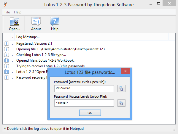 Lotus 1-2-3 Password is a Lotus 1-2-3 spreadsheets password recovery tool.