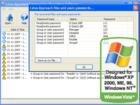 Lotus Approach Password Window