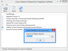 Lotus Freelance Password Recovery Dialog
