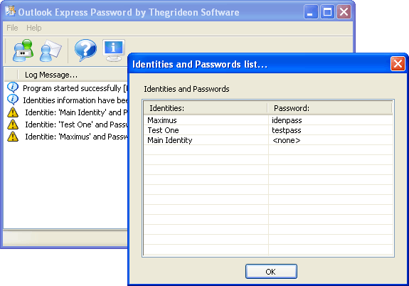 Express and Mail Password screen shot