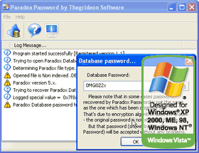 Paradox Password Recovery Dialog