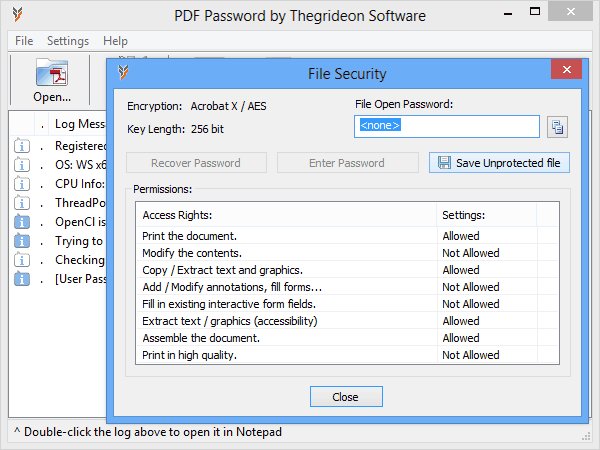 Screenshot for PDF Password by Thegrideon Software 2013.01.30