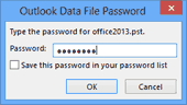 MS Outlook password dialog