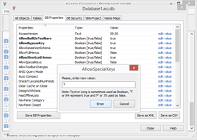 Database Properties Editor
