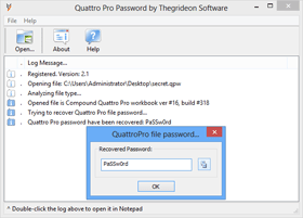 Quattro Pro Password Recovery Dialog