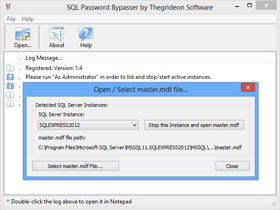 SQL Instances dialog