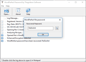 WordPerfect Password Recovery Dialog